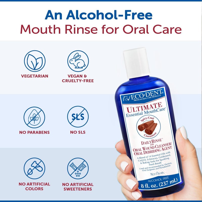 Eco-Dent Ultimate Essential MouthCare Daily Rinse, Spicy-Cool Cinnamon, 8 fl oz (Pack of 2) - Image 4